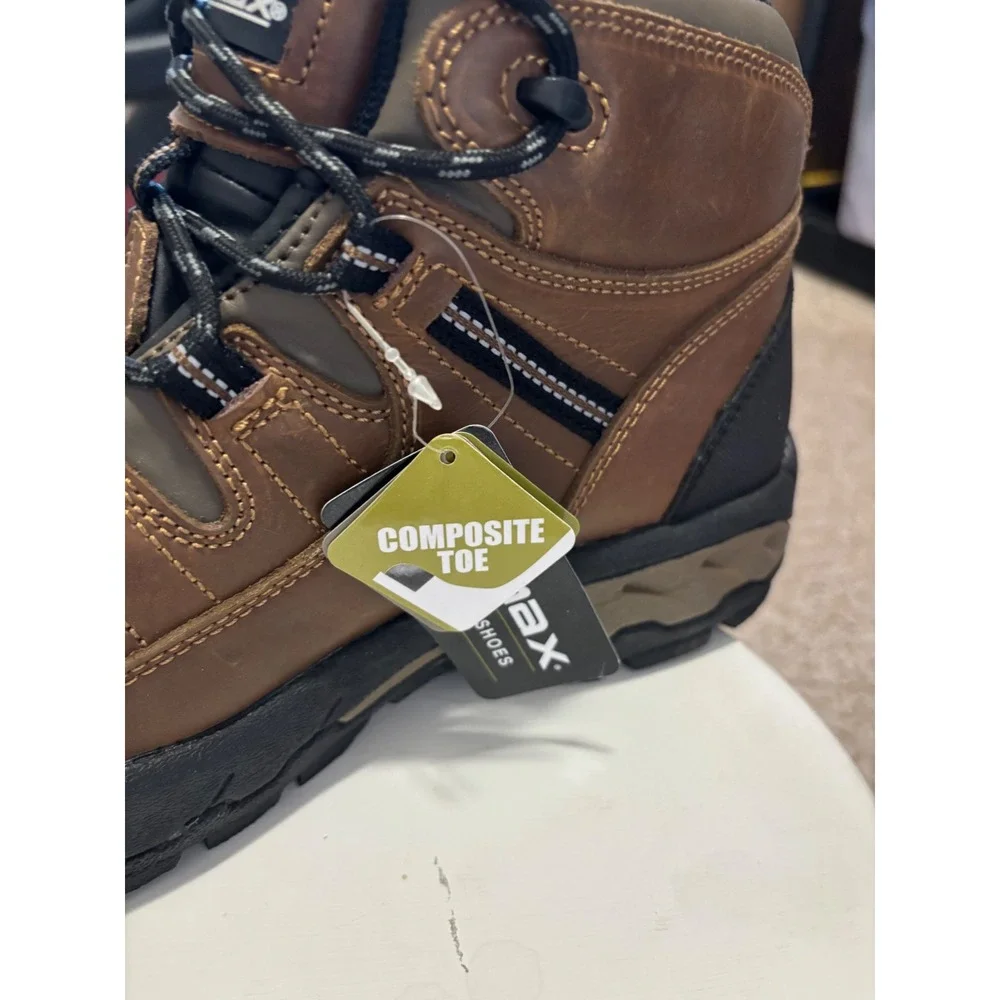 SR Max Mens  10.5 Brown Leather Composite Toe Slip Resistant Work Boots SRM5300